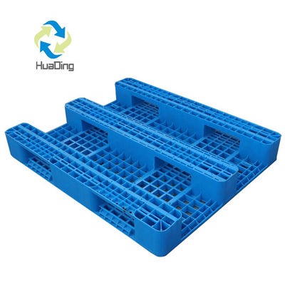 Single Faced HUADING 1210 Three Runners Recycled Plastic Pallet for Logistic Shipping