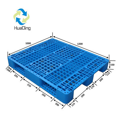 Single Faced HUADING 1210 Three Runners Recycled Plastic Pallet for Logistic Shipping