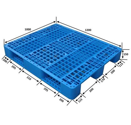 Single Faced HUADING 1210 Three Runners Recycled Plastic Pallet for Logistic Shipping