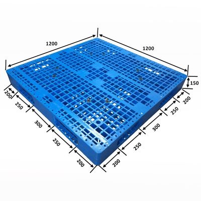 HUADING 48*48 Double Face HDPE Blue Plastic Pallet High Load Capacity 1T Racking Load