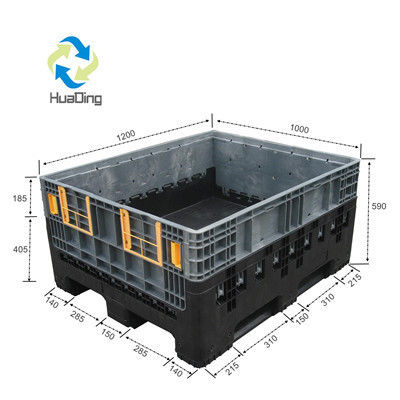 Large Heavy Duty Vented Collapsible Plastic Pallet Box for Apple and Vegetable Storage