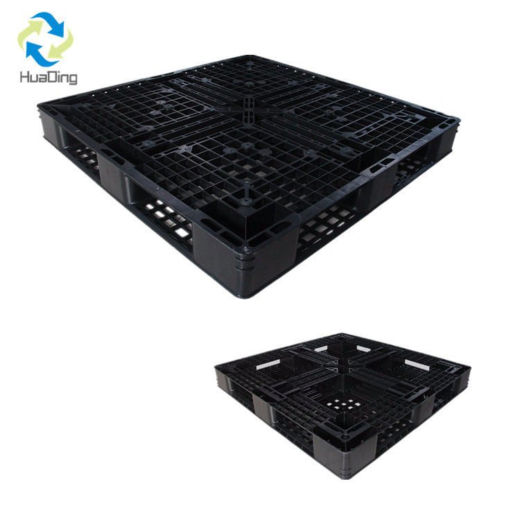 Dynamic Load of 0.8T and 4-Way Entry Type Black Recycled Material Used Plastic Pallet