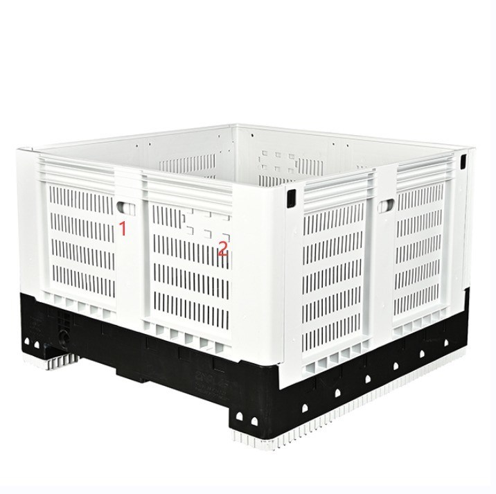 Grid Ventilation Foldable Plastic Pallet Box for Vegetables and Fruits 700L Capacity